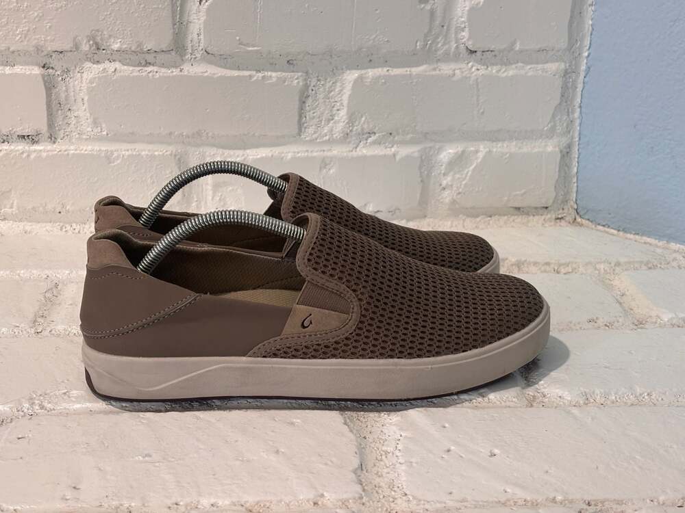 OluKai Lae'ahi  Slip-On Sneakers Brown Mesh, Mens size 10